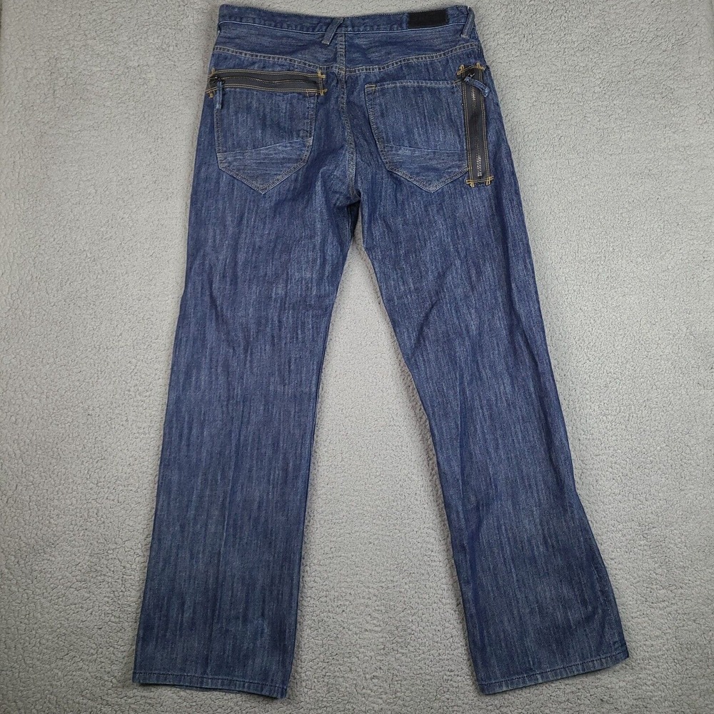 Sean John Jeans Mens 35x32.5 Blue Relaxed‎ Straight Baggy Dark Hip Hop Denim